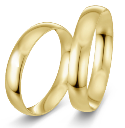 0003 Ringpaar Trauringe Gelbgold 585 4 mm Sonderpreis