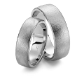 Paarpreis Trauring Gerstner 28417/6_28417/7 ein Ring 6 mm ein Ring 7mm Weißgold 750