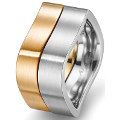 Gerstner Trauringe 28448/4.5 1 Ring Mittelgold/Rosegold und 1 Ring  Weißgold  750 Ringbreite 4,5 mm, Ringhöhe 2 mm, Paarpreis.
