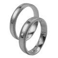 Paarpreis Holzhausener Trauringe - Geißler 496 Ringbreite 4mm Silber 925 mit Brillant 0,01ct WSI