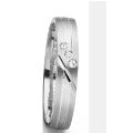 Holzhausener Trauringe - Geißler 81424sm Ringbreite 4mm Silber 925 mit 3 Brillanten 0,01ct zus. 0,03ct WSI, Einzelring.