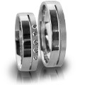 Paarpreis Holzhausener Trauringe - Geißler 81559 Ringbreite 5,5mm Silber 925 mit Zirkonia 