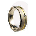 Einzelpreis Holzhausener Trauringe - Geißler 87660 Ringbreite 6 mm Silber 925 und Gold 333 mit Zirkonia