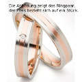 Einzelpreis Holzhausener Trauringe - Geißler 88453 Ringbreite 4mm Weißgold u. Rotgold 585 mit Zirkonia