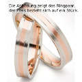 Einzelpreis Holzhausener Trauringe - Geißler 88453 Ringbreite 4mm Weißgold u. Rotgold 750