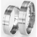 Paarpreis Holzhausener Trauringe - Geißler 88543 Ringbreite 5mm Silber 925 mit Brillant 0,01ct WSI