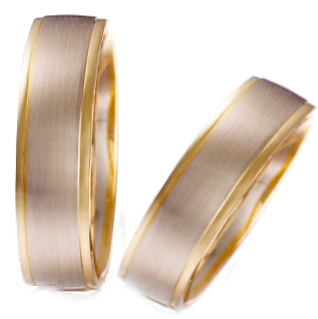 Paarpreis Holzhausener Trauringe - Geißler 88629 Ringbreite 6 mm Gold 333 und Silber 925