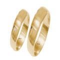 Trauringe Merkle ANE  Ringbreite 3.0 mm  Gelbgold 585 Ringhöhe 1.2mm Gold 585 1 Ring mit Brillant 0,01ct WSI, Paarpreis.