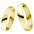 Paarpreis Trauring Gelbgold 333 g40 Ringbreite 4.0 mm mit Brillant 0.01ct WSI