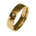 Trauring Merkle GNE Gold 585 Ringbreite 4 mm Ringhöhe 1,3 mm mit Brillant 0,01ct WSI, Einzelpreis.